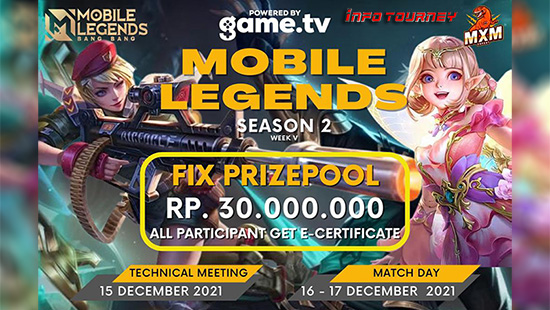 turnamen ml mlbb mole mobile legends desember 2021 king of mlbb x mxm esport season 2 week 5 logo