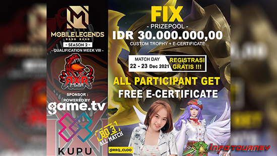 turnamen ml mlbb mole mobile legends desember 2021 king of mlbb x rxr esport season 2 week 8 logo