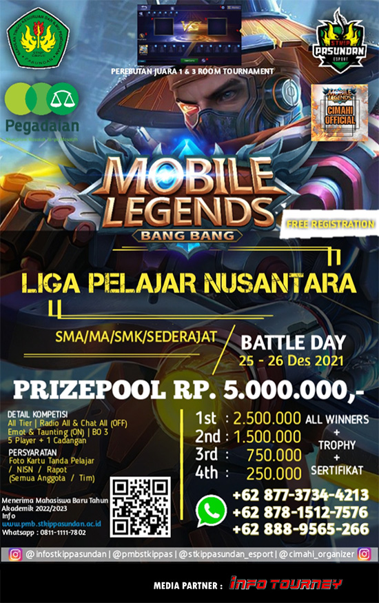 turnamen ml mlbb mole mobile legends desember 2021 liga pelajar nusantara poster