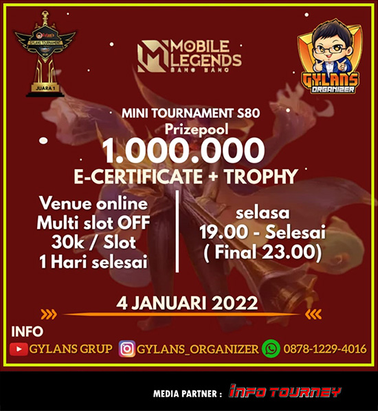 turnamen ml mlbb mole mobile legends januari 2022 gylans mini season 80 poster