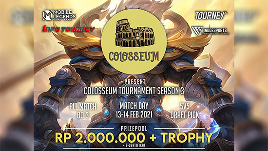 turnamen ml mlbb mole mobile legends februari 2021 colosseum organizer season 3 logo