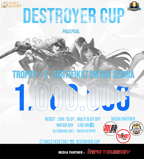 turnamen ml mlbb mole mobile legends februari 2021 destroyer cup season 1 poster