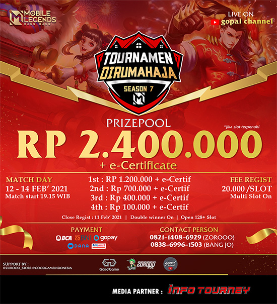 turnamen ml mlbb mole mobile legends februari 2021 dirumahaja season 7 poster