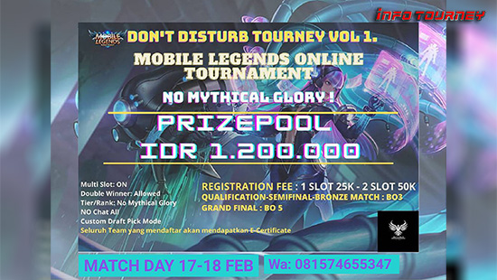 turnamen ml mlbb mole mobile legends februari 2021 dont disturb season 1 no glory logo