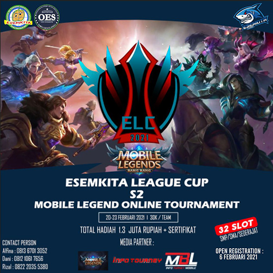 turnamen ml mlbb mole mobile legends februari 2021 esemkita league cup season 2 poster