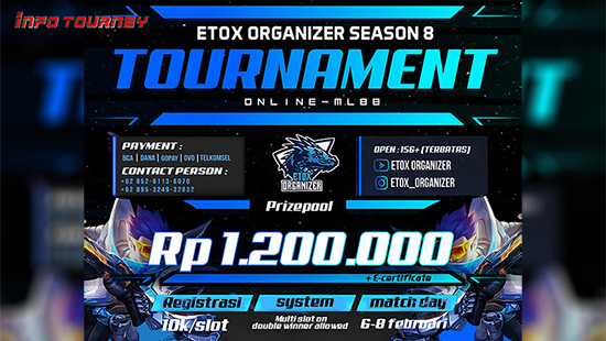 turnamen ml mlbb mole mobile legends februari 2021 etox organizer season 8 logo