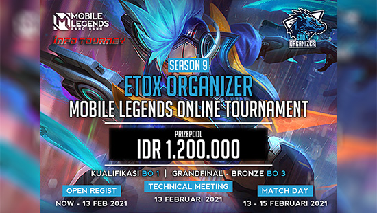 turnamen ml mlbb mole mobile legends februari 2021 etox organizer season 9 logo