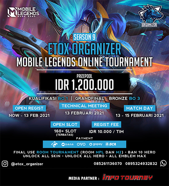 turnamen ml mlbb mole mobile legends februari 2021 etox organizer season 9 poster