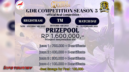 turnamen ml mlbb mole mobile legends februari 2021 gdr competition season 5 logo