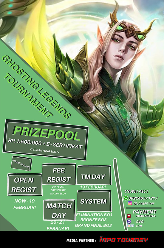 turnamen ml mlbb mole mobile legends februari 2021 ghosting legends poster