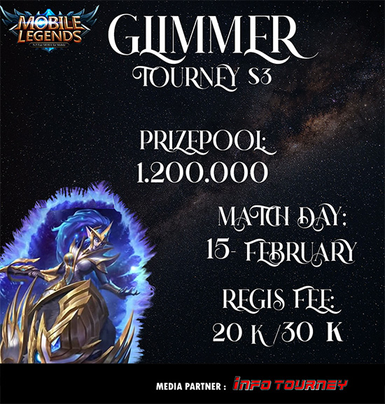 turnamen ml mlbb mole mobile legends februari 2021 glimmer tourney season 3 poster