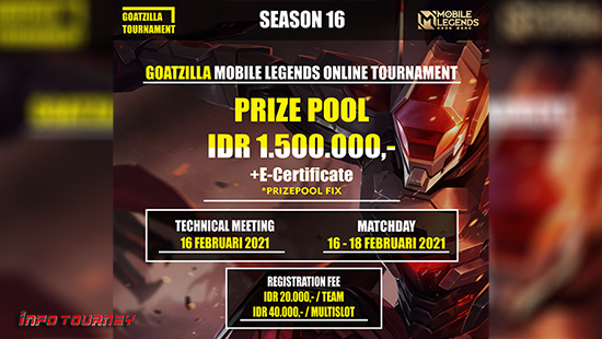 turnamen ml mlbb mole mobile legends februari 2021 goatzilla season 16 logo