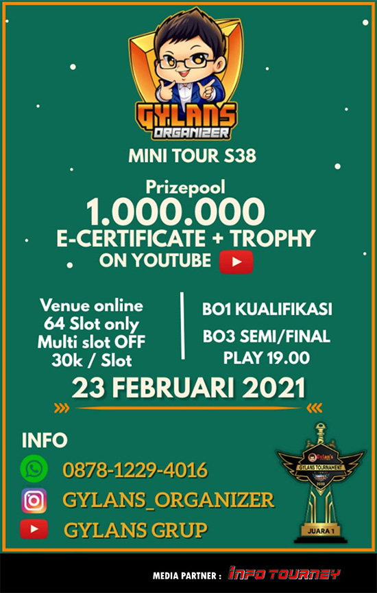 turnamen ml mlbb mole mobile legends februari 2021 gylans mini season 38 poster