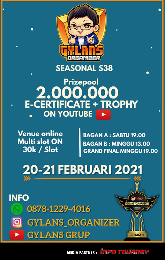 turnamen ml mlbb mole mobile legends februari 2021 gylans organizer season 38 poster