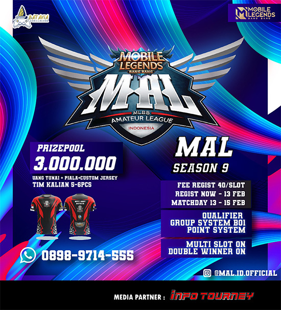turnamen ml mlbb mole mobile legends februari 2021 mal season 9 poster