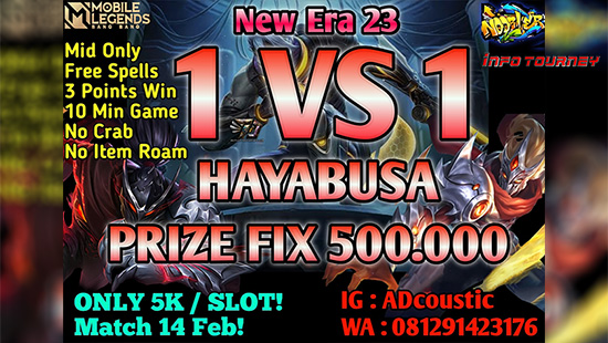 turnamen ml mlbb mole mobile legends februari 2021 noobler season 23 1vs1 hayabusa logo