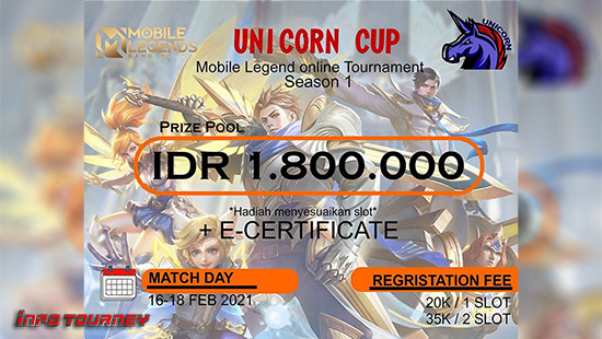turnamen ml mlbb mole mobile legends februari 2021 unicorn cup season 1 logo