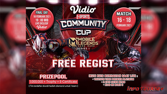 turnamen ml mlbb mole mobile legends februari 2021 vidio community cup season 1 logo