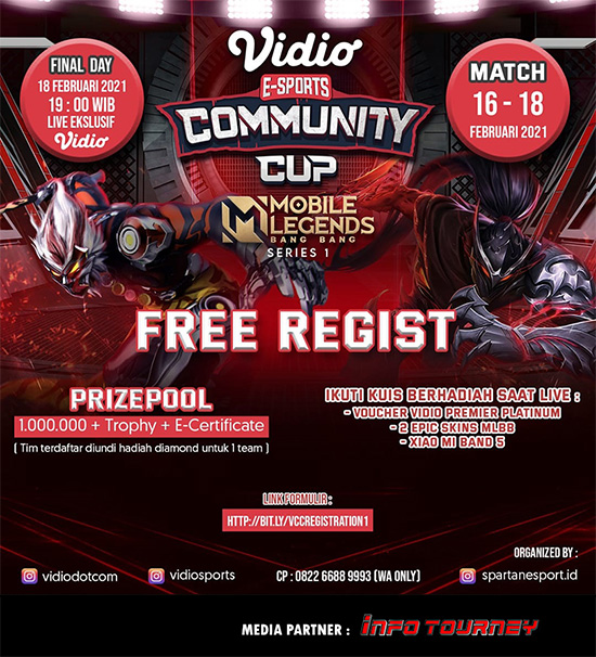 turnamen ml mlbb mole mobile legends februari 2021 vidio community cup season 1 poster