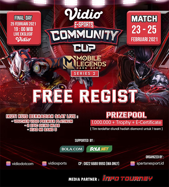 turnamen ml mlbb mole mobile legends februari 2021 vidio community cup season 2 poster