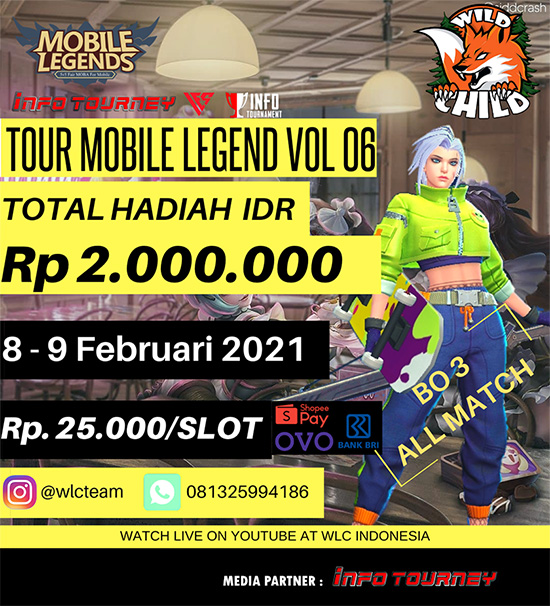 turnamen ml mlbb mole mobile legends februari 2021 wild child season 6 poster
