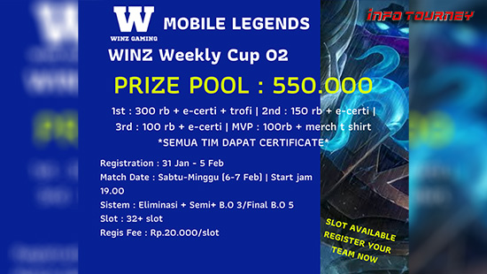 turnamen ml mlbb mole mobile legends februari 2021 winz weekly cup 02 logo