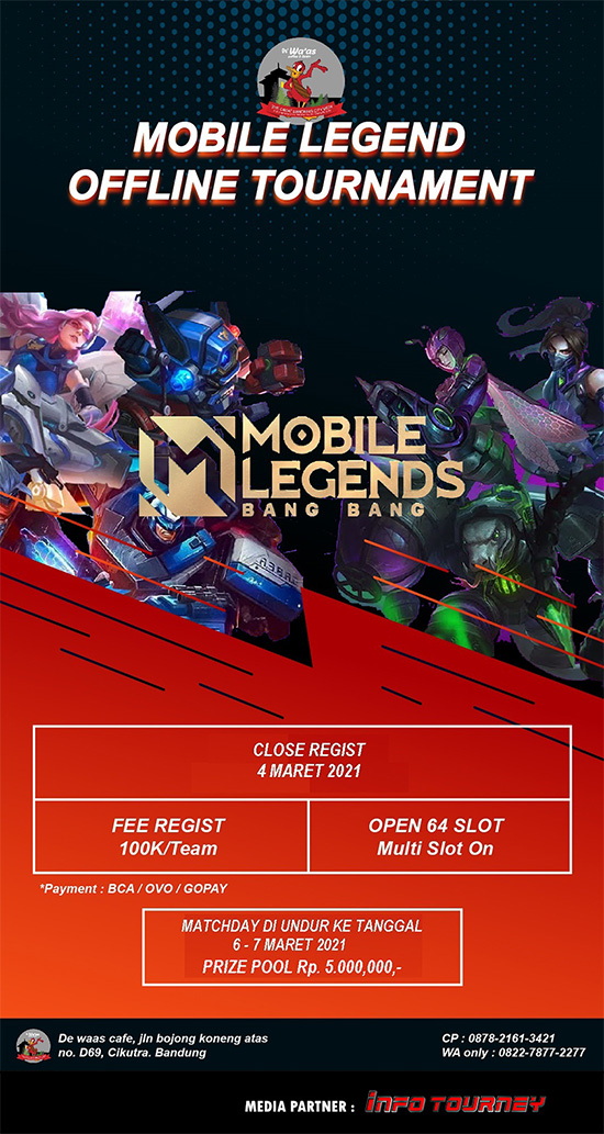 turnamen ml mlbb mole mobile legends maret 2021 dewaas cafe bandung season 1 poster