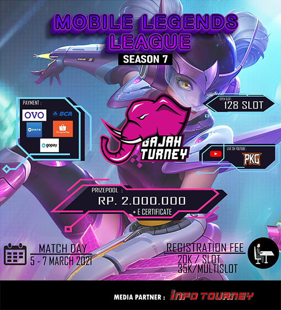 turnamen ml mlbb mole mobile legends maret 2021 gajah turney season 7 poster