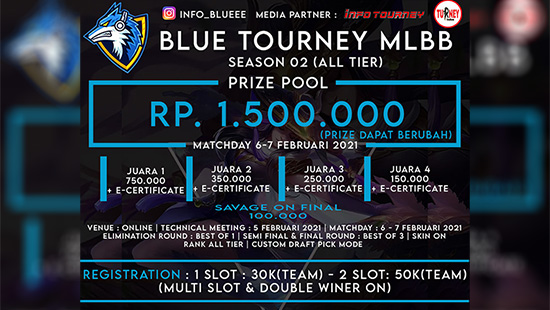turnamen ml mlbb mole mobile legends februari 2021 blue tourney season 2 logo