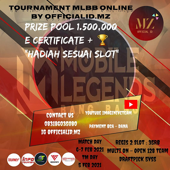 turnamen ml mlbb mole mobile legends februari 2021 official id mz poster