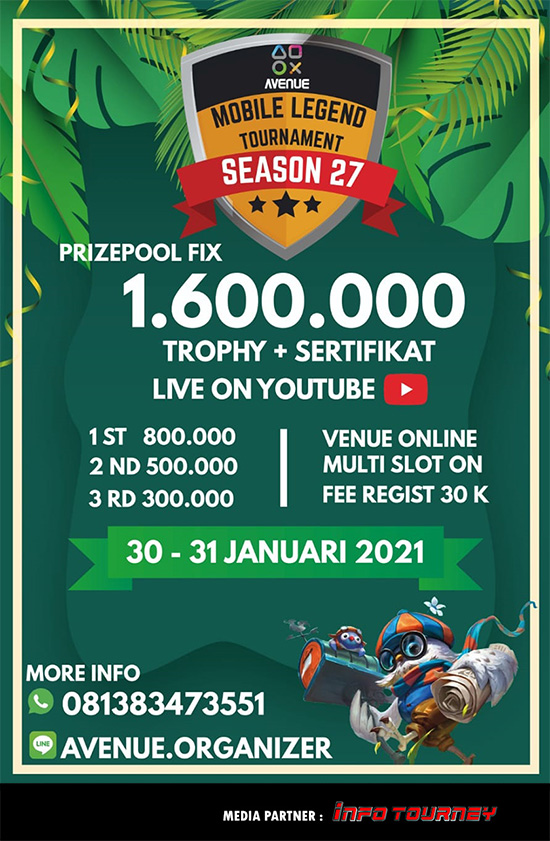 turnamen ml mlbb mole mobile legends januari 2021 avenue organizer season 27 poster