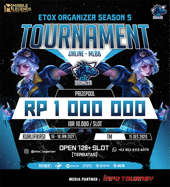 turnamen ml mlbb mole mobile legends januari 2021 etox organizer season 5 poster