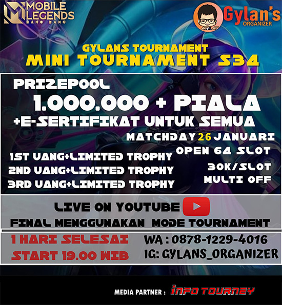 turnamen ml mlbb mole mobile legends januari 2021 gylans mini season 34 poster