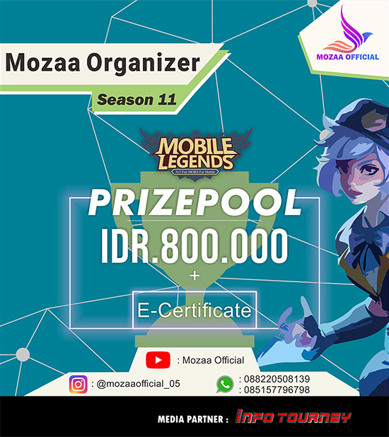 turnamen ml mlbb mole mobile legends januari 2021 mozaa organizer season 11 poster