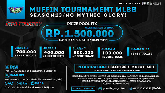 turnamen ml mlbb mole mobile legends januari 2021 muffin season 13 no mythic glory logo