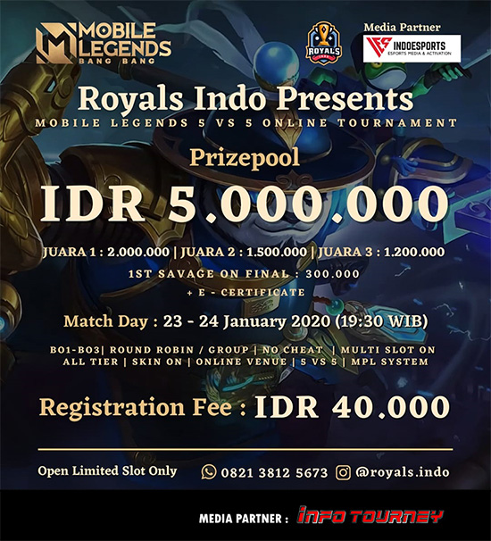 turnamen ml mlbb mole mobile legends januari 2021 royals indo gold season 8 poster 2