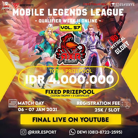 turnamen ml mlbb mole mobile legends januari 2021 rxr season 57 week 2 poster