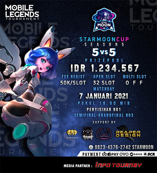 turnamen ml mlbb mole mobile legends januari 2021 starmoon cup season 5 poster