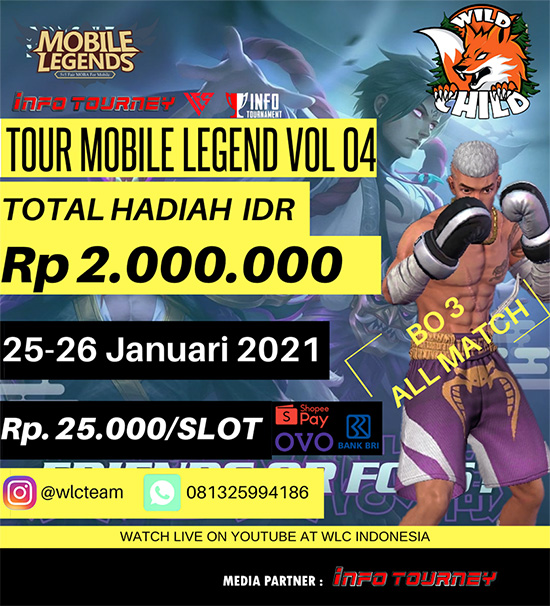 turnamen ml mlbb mole mobile legends januari 2021 wild child season 4 poster