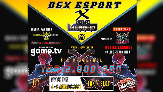 turnamen ml mlbb mole mobile legends agustus 2021 dgx esport x king of mlbb 40 week 3 logo