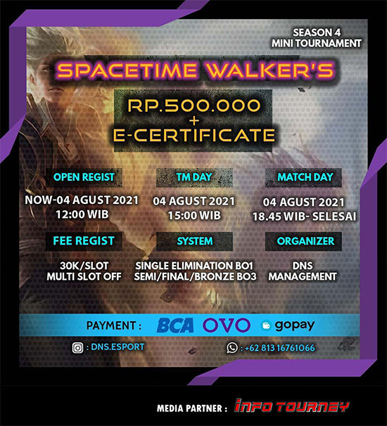 turnamen ml mlbb mole mobile legends agustus 2021 dns esport management season 4 poster