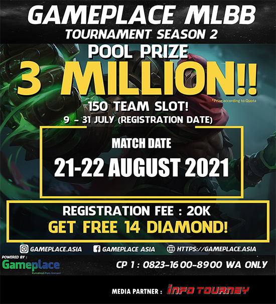 turnamen ml mlbb mole mobile legends agustus 2021 gameplace season 2 poster