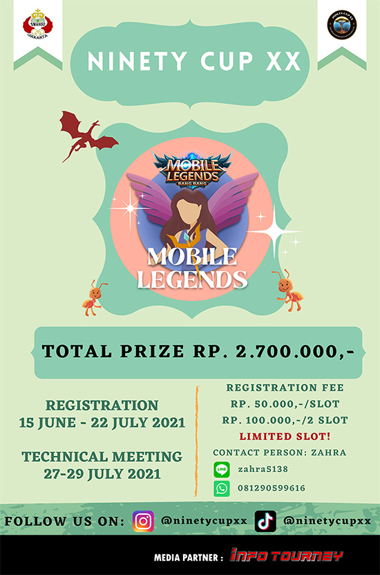 turnamen ml mlbb mole mobile legends agustus 2021 ninety cup xx poster