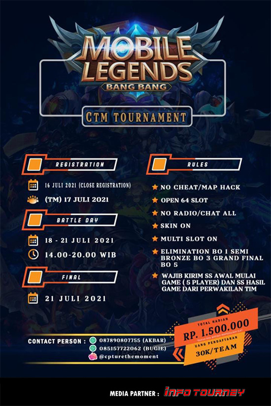 turnamen ml mlbb mole mobile legends juli 2021 ctm season 1 poster