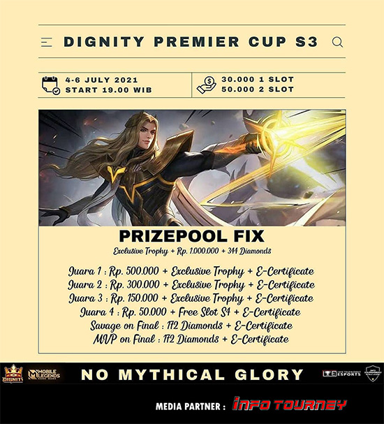 turnamen ml mlbb mole mobile legends juli 2021 dignity premier cup season 3 poster