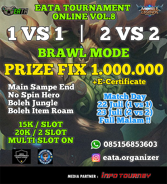 turnamen ml mlbb mole mobile legends juli 2021 eata brawl season 8 poster