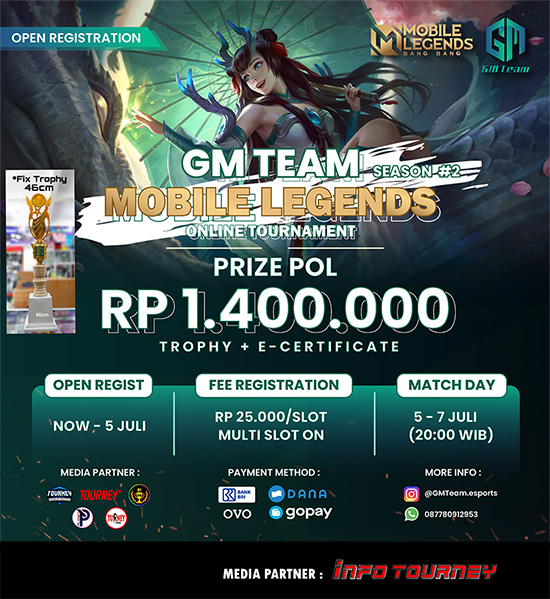 turnamen ml mlbb mole mobile legends juli 2021 gm team season 2 poster