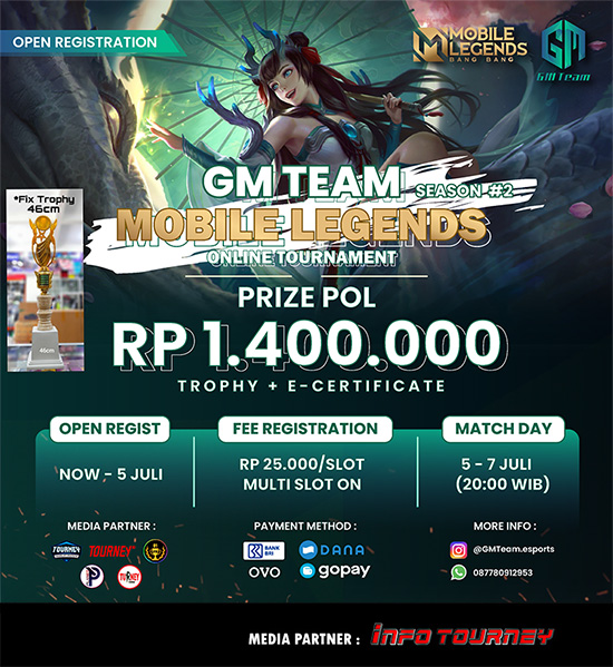 turnamen ml mlbb mole mobile legends juli 2021 gm team season 2 poster