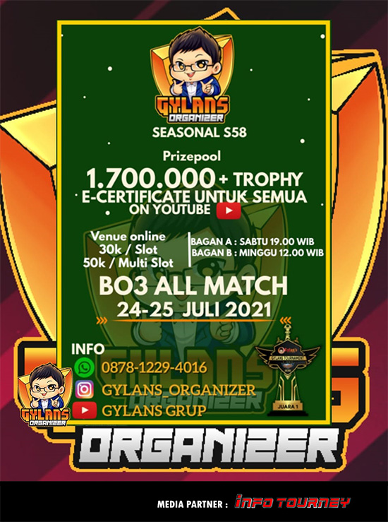 turnamen ml mlbb mole mobile legends juli 2021 gylans season 58 poster