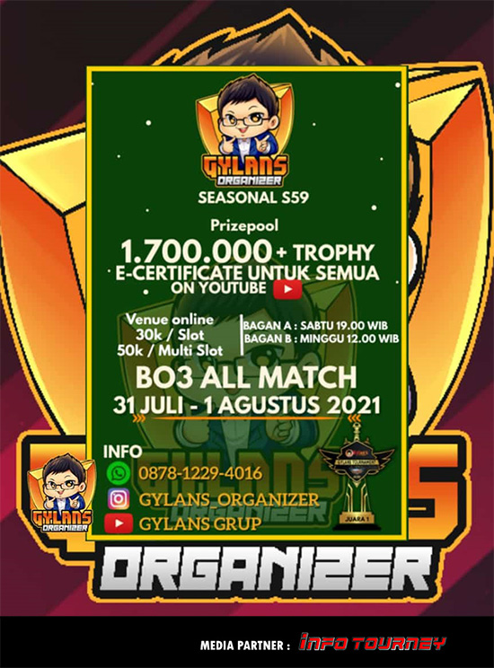 turnamen ml mlbb mole mobile legends juli 2021 gylans season 59 poster